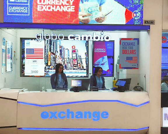 Global Exchange foreign currency exchange office located in Medellín, Colombia.