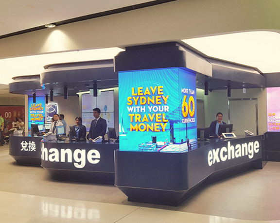 currency exchange office of Global Exchange located at Sydney Airport