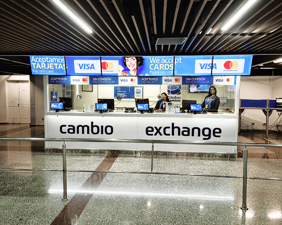 A foreign currency exchange office of Globo Cambio in the Dominican Republic. A foreign currency exchange office of Globo Cambio in the Dominican Republic.