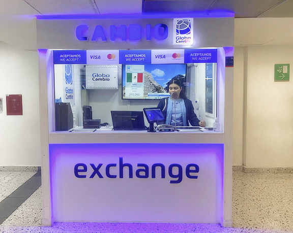 Global Exchange foreign currency exchange office located at Palonegro International Airport in Colombia Global Exchange foreign currency exchange office located at Palonegro International Airport in Colombia