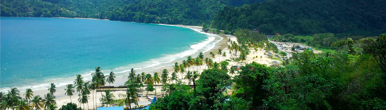 Un plano lejano de la playa de Trinidad en Trinidad y Tobago. Global Exchange - Dólar de Trinidad y Tobago Un plano lejano de la playa de Trinidad en Trinidad y Tobago. Global Exchange - Dólar de Trinidad y Tobago