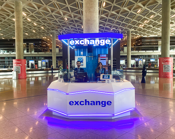 Foreign currency exchange office of Global Exchange located at Queen Alia International Airport (Amman, Jordan)