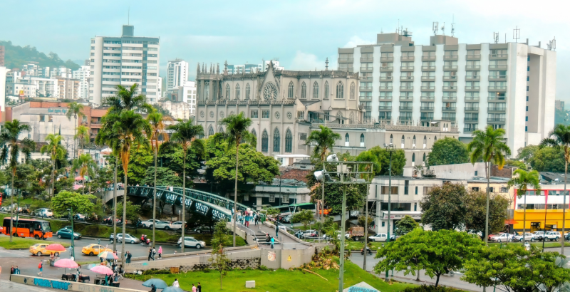 Vista frontal de Pereira, Colombia.