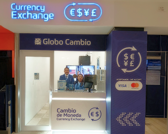 Globo Cambio currency exchange office located at Mérida International Airport. Globo Cambio currency exchange office located at Mérida International Airport.