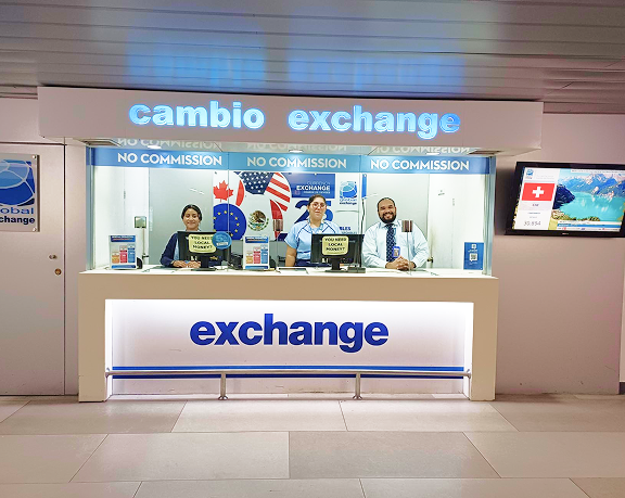Office for exchanging Foreign currency of Global Exchange located at Augusto César Sandino International Airport, in Nicaragua. Office for exchanging Foreign currency of Global Exchange located at Augusto César Sandino International Airport, in Nicaragua.