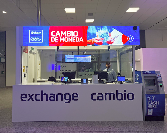Oficina de cambio de moneda de Global Exchange ubicada en el aeropuerto de Málaga - Costa del Sol en la planta 0