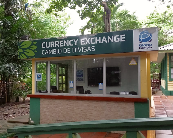 Foreign currency exchange office of Global Exchange located in the Port of Cartagena, Oasis port area, in Colombia.
