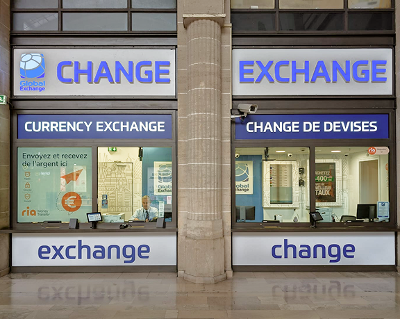 Global Exchange foreign currency exchange office located at Paris Gare de l'Est, Hall Saint-Martin