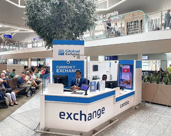 Foreign currency exchange office of Global Exchange located at Bristol International Airport (United Kingdom) Foreign currency exchange office of Global Exchange located at Bristol International Airport (United Kingdom)