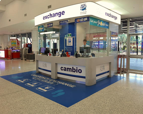 currency exchange office of Global Exchange located at Sydney Airport