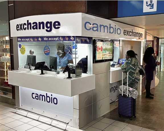 Global Exchange foreign currency exchange office located at Norman Manley International Airport, Kingston (Jamaica) Global Exchange foreign currency exchange office located at Norman Manley International Airport, Kingston (Jamaica)