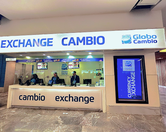Oficina de cambio de moneda extranjera ubicada en el Aeropuerto Internacional de Tijuana