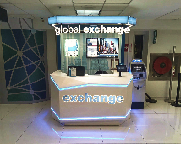 Global Exchange foreign currency exchange office located at Montego Bay airport (Jamaica) Global Exchange foreign currency exchange office located at Montego Bay airport (Jamaica)