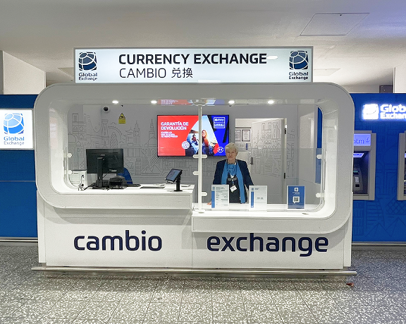 Foreign currency exchange office of Global Exchange located at Bristol International Airport (United Kingdom) Foreign currency exchange office of Global Exchange located at Bristol International Airport (United Kingdom)