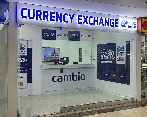 Foreign currency exchange office of Global Exchange located in the San Diego Shopping Centre, in Colombia