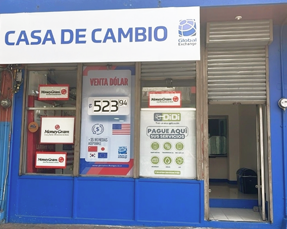 Foreign currency exchange office of Global Exchange located in the Chinatown of San José, Costa Rica. Foreign currency exchange office of Global Exchange located in the Chinatown of San José, Costa Rica.