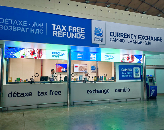 La oficina para cambiar moneda de Global Exchange del aeropuerto de Alicante- Elche está ubicada en la planta 2 Oficina de cambio de moneda extranjera en el aeropuerto de Alicante-Elche, ubicado en la planta 2 en la zona de Salidas