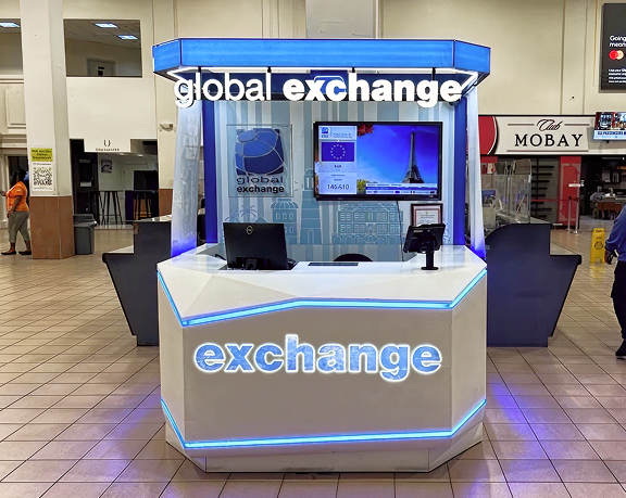 Foreign currency exchange office of Global Exchange located at Montego Bay Airport (Jamaica) Foreign currency exchange office of Global Exchange located at Montego Bay airport (Jamaica)