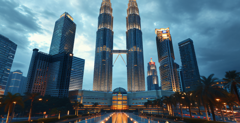 Vista frontal de Kuala Lumpur, capital de Malasia. Vista frontal de Kuala Lumpur, capital de Malasia.