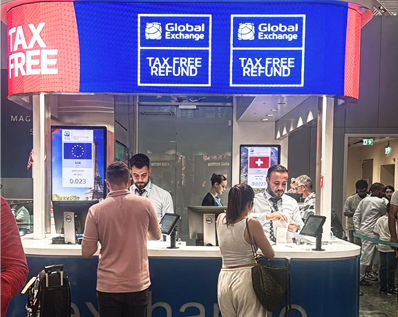 Oficina de cambio de moneda de Global Exchange ubicado en el aeropuerto internacional de Estambul Oficina de cambio de moneda de Global Exchange ubicado en el aeropuerto internacional de Estambul