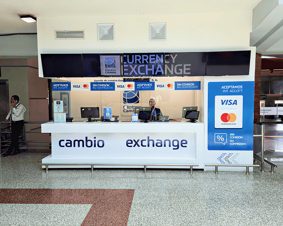 A foreign currency exchange office of Globo Cambio in the Dominican Republic. A foreign currency exchange office of Globo Cambio in the Dominican Republic.