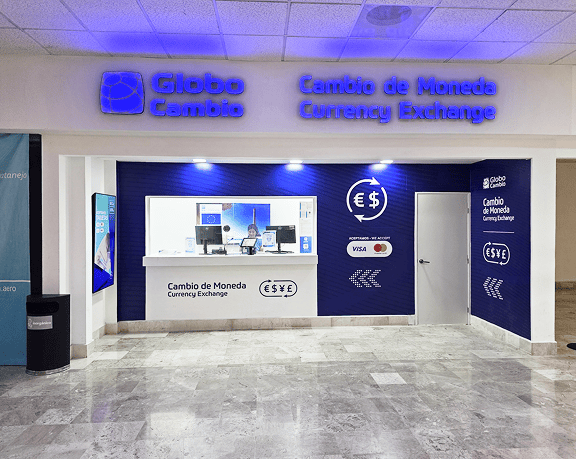 Oficina de cambio de moneda en el Aeropuerto Internacional de Zihuatanejo