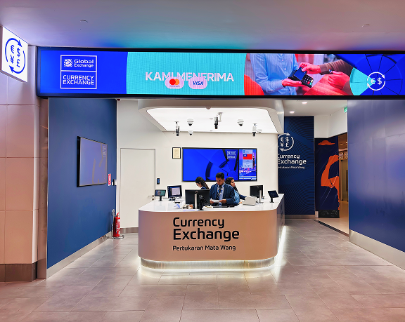 Bureau de change de Global Exchange situé en Malaisie