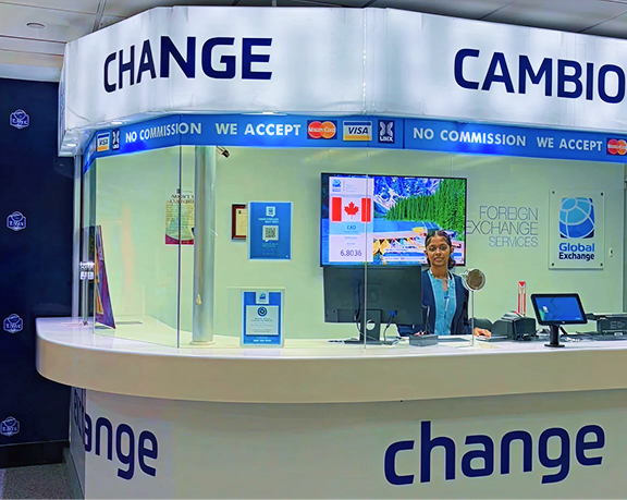 Global Exchange foreign currency exchange office located at Piarco International Airport (Trinidad and Tobago)