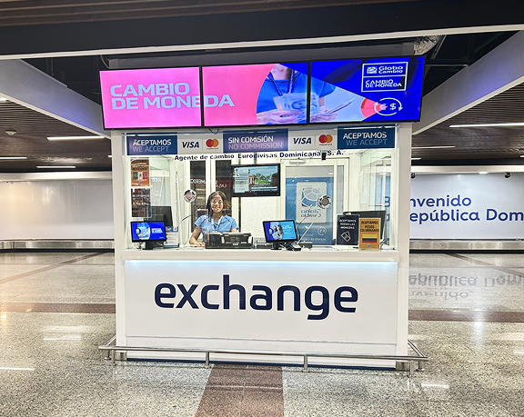 A foreign currency exchange office of Globo Cambio in the Dominican Republic. A foreign currency exchange office of Globo Cambio in the Dominican Republic.