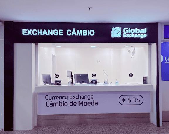 Oficina de cambio de moneda extranjera de Global Exchange ubicada en el Aeropuerto Internacional de Natal