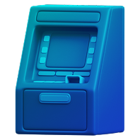 Icono 3D de dispenser de divisas de Global Exchange Icono 3D de dispenser de divisas de Global Exchange