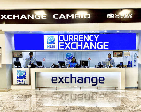 Oficina de cambio de moneda de Globo Cambio en el Aeropuerto Internacional de la Ciudad de México (México)