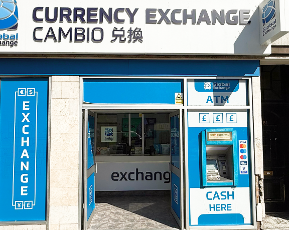 Global Exchange foreign currency exchange office located on Earls Court Road (London, United Kingdom)